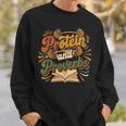 Women's Protein And Proverbs Protein Workout Book Lover Retro Sweatshirt Gifts for Him