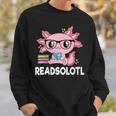 Women's Readsolotl Axolotl Book Lover Reading Women Girls Kids Sweatshirt Gifts for Him