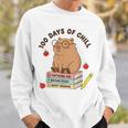 100 Days Of Chill Cute Capybara School Book Lover Sweatshirt Gifts for Him