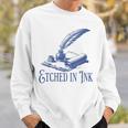 Author Writer Dark Academia Etched In Ink Book Library Sweatshirt Gifts for Him