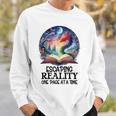 Book Dragon Reading Escaping Reality One Page Bookish Dragon Sweatshirt Gifts for Him