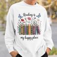 Book Lover Floral Reading Is My Happy Place Sweatshirt Gifts for Him Book Lover Floral Reading Is My Happy Place Sweatshirt Gifts for Him