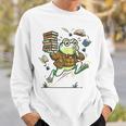 Book Lover Frog Quiet Please Cute Librarian Cartoon Sweatshirt Gifts for Him