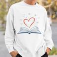 Book Reading Love Heart Library Sweatshirt Gifts for Him