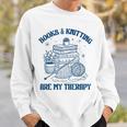 Books & Knitting Are My Therapy Reading Knitting Lover Craft Sweatshirt Gifts for Him Books & Knitting Are My Therapy Reading Knitting Lover Craft Sweatshirt Gifts for Him