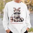 Booktrovert Raccoon Reading Book Iced Coffee Lover Sweatshirt Gifts for Him