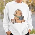 Capybara Reading a Book Cute Reading For Boys Girls Premium Tri-Blend Sweatshirt Gifts for Him
