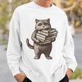 Cat Book Lover Reading Men Women Kids Sweatshirt Gifts for Him