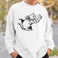 Cat Reading a Book Print Sweatshirt Gifts for Him
