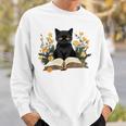 Cat Shirts For Women Book Lover Shirt Cute Cat And Book Premium Tri-Blend Sweatshirt Gifts for Him
