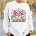 Cute Axolotl Reading Books Cozy Bookworm Fantasy Art Premium Tri-Blend Sweatshirt Gifts for Him