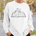 Cute Cat Reading Book Literature Kitty Sweatshirt Gifts for Him