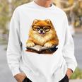 Cute Dog Pomeranian Reading Book Premium Tri-Blend Sweatshirt Gifts for Him
