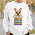 Cute French Bulldog Reading On Pile Of Books Sweatshirt Gifts for Him Cute French Bulldog Reading On Pile Of Books Sweatshirt Gifts for Him