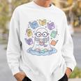 Cute Ghost Reading Books Spooky Magical Tales Witchy Sweatshirt Gifts for Him