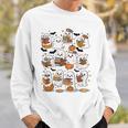 Cute Ghosts Reading Books Smart Book Lover Halloween Sweatshirt Gifts for Him