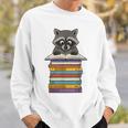 Cute Raccoon Reading On Pile Of Books Sweatshirt Gifts for Him