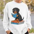 Dachshund Dog With Glasses Reading Book Librarian Sweatshirt Gifts for Him Dachshund Dog With Glasses Reading Book Librarian Sweatshirt Gifts for Him