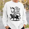 Defend Your Local Public Library Cat Knight Book Lover Sweatshirt Gifts for Him