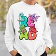 Dinosaur Read Book Lover Dino Reading Kids Premium Tri-Blend Sweatshirt Gifts for Him