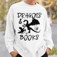 Dragons & Books Reading Sweatshirt Gifts for Him