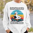 Ducks Books Lover Easily Distracted By Ducks & Books Sweatshirt Gifts for Him