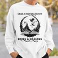 Easily Distracted By Books & Dragons Librarian Book Lover Sweatshirt Gifts for Him Easily Distracted By Books & Dragons Librarian Book Lover Sweatshirt Gifts for Him