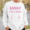 Easily Distracted By Cats Books Bookworm Women Girls Kids Performance Sweatshirt Gifts for Him