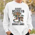 EASILY DISTRACTED BY DRAGONS & BOOKS Medieval Fantasy Reader Sweatshirt Gifts for Him
