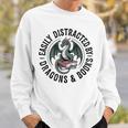 Easily Distracted By Dragons & Books Sweatshirt Gifts for Him