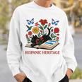 El Salvador Hispanic Heritage Month Book Cute Floral Cat Art Sweatshirt Gifts for Him