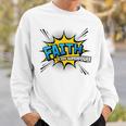 Faith Is My Superpower Fun Comic Book Christian Premium Tri-Blend Sweatshirt Gifts for Him