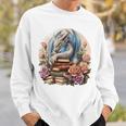Fantasy Dragon Books Floral Boho Bookworm Sweatshirt Gifts for Him