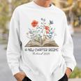 Floral Book A New Chapter Begins Retired Teacher Retirement Sweatshirt Gifts for Him