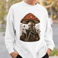 Floral Mushroom Skeleton Reading Books Gothic Humor Sweatshirt Gifts for Him