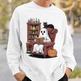 Ghost With Bookshelf Halloween Bookish Premium Tri-Blend Sweatshirt Gifts for Him