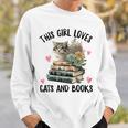This Girl Loves Cats And Books Cat Watercolor Sweatshirt Gifts for Him