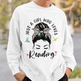 Just A Girl Who Loves Reading Hair Bun For Book Lover Sweatshirt Gifts for Him