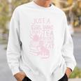 Just A Girl Who Loves Tea Books & Her Cat Cute Tea Drinker Sweatshirt Gifts for Him
