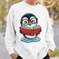 Kawaii Penguin In Cartoon Style With Book And Glasses Sweatshirt Gifts for Him Kawaii Penguin In Cartoon Style With Book And Glasses Sweatshirt Gifts for Him