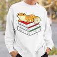 Leopard Gecko Sleeping Books Reading Geckos Sweatshirt Gifts for Him