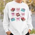 Librarian Library Books Girl Coquette Bow Pink Mom Sweatshirt Gifts for Him