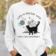 Life Is Better With Yarn Cats And Books Premium Tri-Blend Sweatshirt Gifts for Him