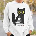 Life Essentials Witty Grungy Noisy Book Tea And Cat Sweatshirt Gifts for Him Life Essentials Witty Grungy Noisy Book Tea And Cat Sweatshirt Gifts for Him
