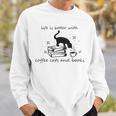 Life With Good Literature Coffee Cats And Books Sweatshirt Gifts for Him Life With Good Literature Coffee Cats And Books Sweatshirt Gifts for Him