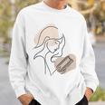 Line Art Abstract Minimalist Minimal For Book Lover Women Sweatshirt Gifts for Him