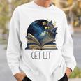 Lets Get Lit Book ShirtGet Lost In a Book SignFloral Book Sweatshirt Gifts for Him