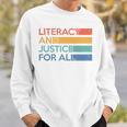 Literacy And Justice For All Reading Book Club Librarian Premium Tri-Blend Sweatshirt Gifts for Him