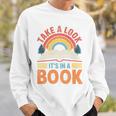 Take A Look It's In A Book Retro Reading Book Lover Premium Tri-Blend Sweatshirt Gifts for Him