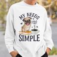 My Needs Are Simple Pug Dog Book Coffee Lover Sweatshirt Gifts for Him My Needs Are Simple Pug Dog Book Coffee Lover Sweatshirt Gifts for Him